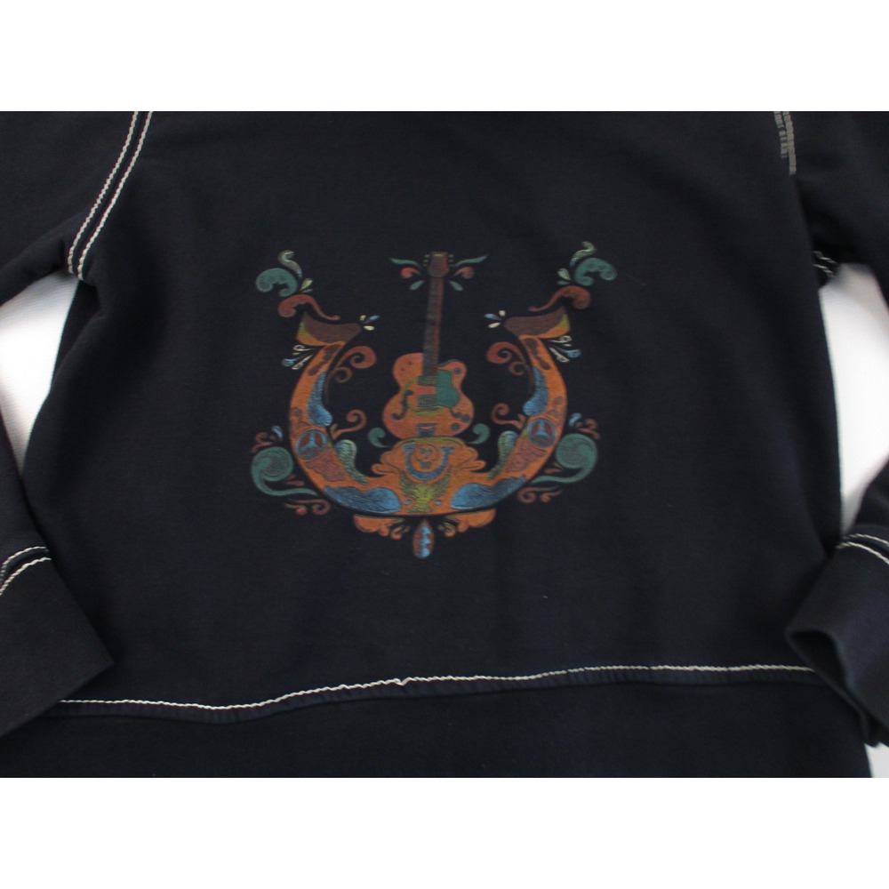 True‎ Religion Hoodie Mens XL Black Big T Pullover Contrast Stitch Utility - Picture 3 of 12